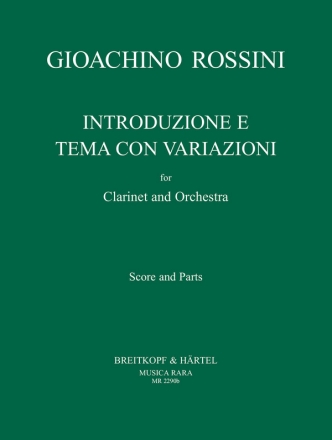 Introduzione e Tema con Variazioni B-Dur fr Klarinette und Orchester Partitur und Stimmen (Streicher 1-1-1-1)