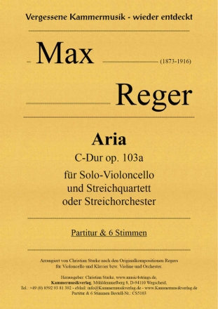 Aria C-Dur op.103a fr Violoncello solo und Streichquartett (Streichorchester) Partitur und Stimmen (solo-1-1-1-1-1)