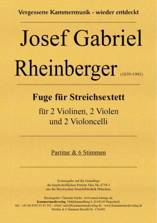 Sextett fr 2 Violinen, 2 Violen und 2 Violoncelli Partitur und Stimmen