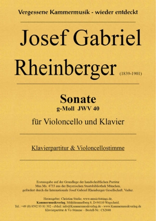 Sonate g-Moll JWV40 fr Violoncello und Klavier