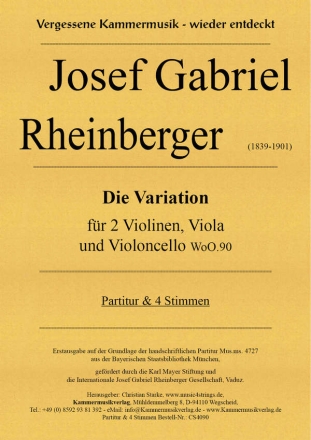 Die Variation WoO.90 fr 2 Violinen, Viola und Violoncello Partitur und Stimmen