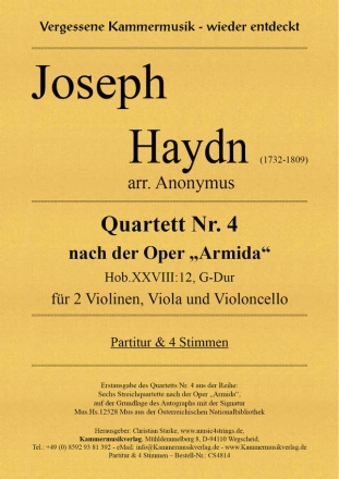 Quartett G-Dur Nr.4 nach der Oper 