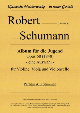 Album fr die Jugend op.68 fr Violine, Viola und Violoncello Partitur und Stimmen