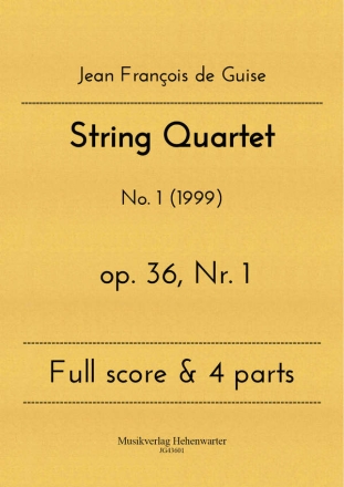 String Quartet op.36 Nr.1 for 2 violins, viola and violoncello score and parts