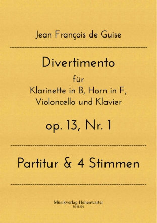 Divertimento op.13 Nr.1 fr Klarinette in B, Horn in F, Violoncello und Klavier Partitur und Stimmen