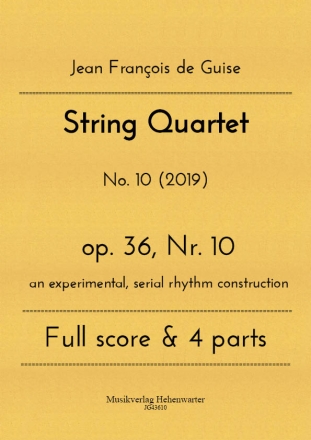 String Quartet op.36 Nr.10 for 2 violins, viola and violoncello score and parts