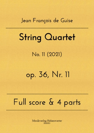 String Quartet op.36 Nr.11 for 2 violins, viola and violoncello score and parts