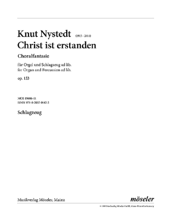 Christ ist erstanden op.153 Choralfantasie fr Orgel und Schlagzeug ad lib.,  Schlagzeugstimme