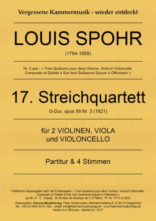 Streichquartett G-Dur 2 Vl, Va, Vc Partitur + 4 Sti