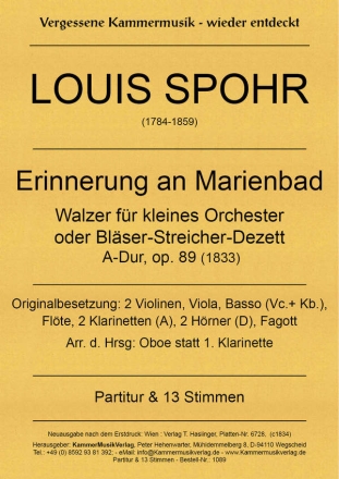 kleines Orchester A-Dur 2 Vl, Va, Vc, Kb, Fl, Oboe, Cl, 2 Cor, Fag Partitur + 12 Sti