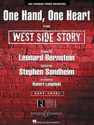 One Hand, One Heart fr Streichorchester, Schlagwerk und Klavier Partitur und Stimmen