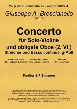 Brescianello, Giuseppe Antonio Blser-Str.-Sextett g-Moll