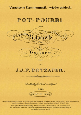 Dotzauer, Justus Johann  Friedrich Duo fr Violoncello und Gitarre e-Moll op. 21