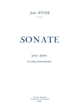 Jean Rivier: Sonate Piano Printed to Order