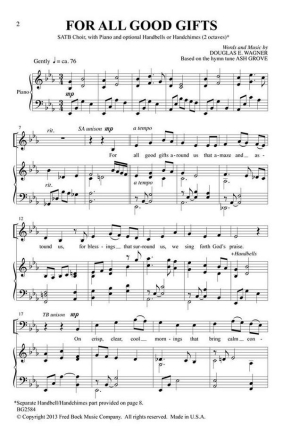 Douglas E. Wagner, For All Good Gifts SATB Chorpartitur