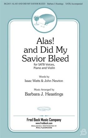 Alas And Did My Savior Bleed SATB Chorpartitur