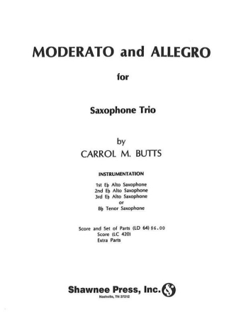 Moderato and Allegro Saxophone Trio Saxophone Buch