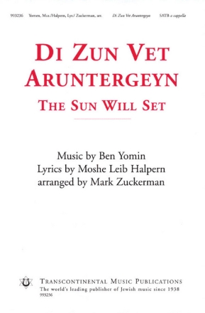 Di Zun Vet Aruntergeyn for mixed chorus a cappella vocal score