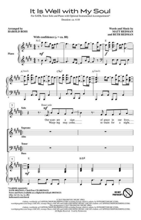 Beth Redman_Matt Redman_Philip P. Bliss, It Is Well with My Soul SATB and Solo Chorpartitur