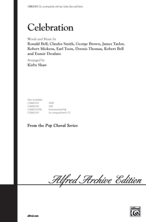 Celebration for women's chorus and piano (guitar, bass and drums ad lib) score