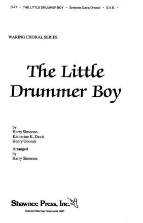 The little Drummer Boy for mixed chorus (SAM) and piano score
