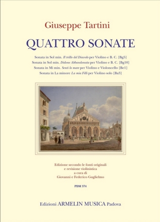 4 Sonate per violino (e violoncello) e Bc partitura e parti