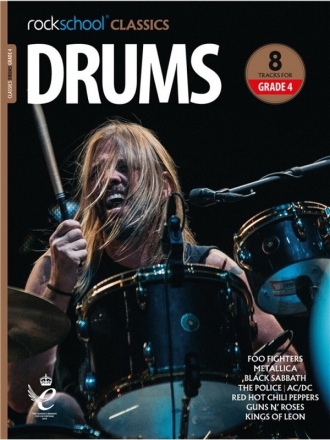 Rockschool Classics Drums Grade 4 (2018) Schlagzeug Buch + Online-Audio