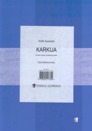 Karkija for bass clarinet and marimba Bass Clarninet and Marimba Book