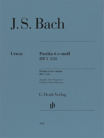 Partita e-moll Nr.6 BWV 830 fr Klavier (ohne Fingersatz) Ausgabe ohne Fingersatz