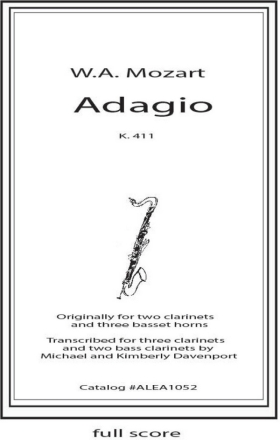 Adagio K.411 Clarinet Quintet Partitur + Stimmen