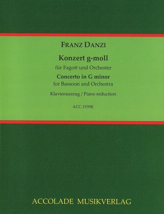 Konzert g-Moll fr Fagott und Orchester Klavierauszug mit Solostimme