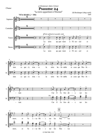 Psalm 24 'La terre appartient  l'ternel' Chor und Orchester Chorpartitur