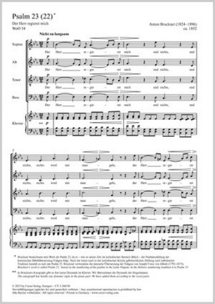 Psalm 23 (22 nach Vulgata) WoO34 fr gem Chor und Klavier Chorpartitur