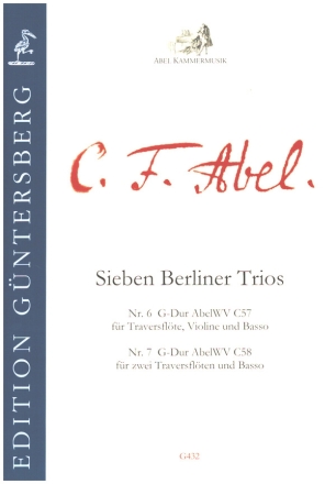 7 Berliner Trios Nr. 6 G-Dur und Nr.7 G-Dur fr 2 Traversflten und Basso Partitur und Stimmen
