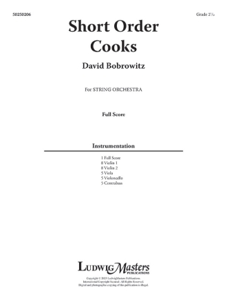 Short Order Cooks (f/o sc) Full Orchestra