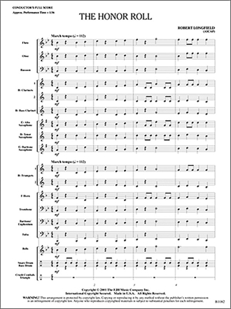 The Honor Roll (c/b score) Symphonic wind band
