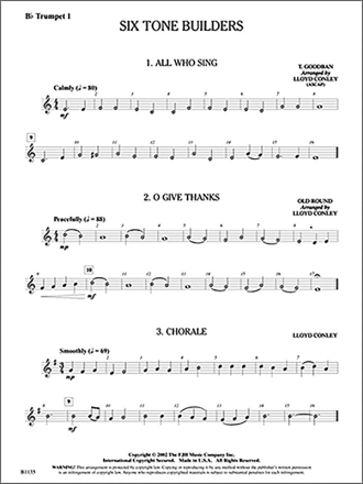 Six Tone Builders, Set 1 (c/b score) Symphonic wind band
