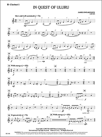 In Quest of Uluru (c/b score) Symphonic wind band