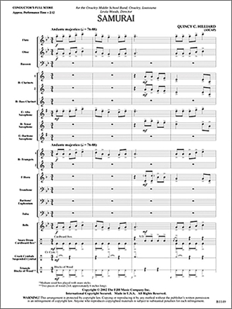 Samurai (c/b score) Symphonic wind band