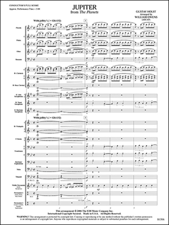 Jupiter: from The Planets (c/b score) Symphonic wind band