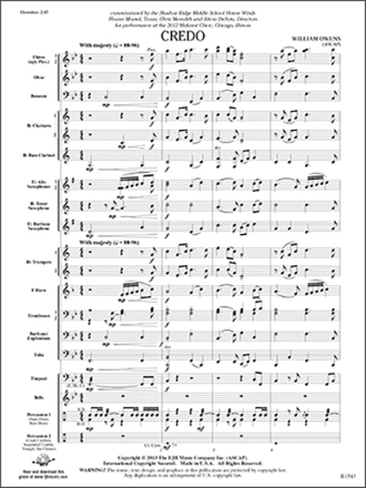 Credo (c/b score) Symphonic wind band