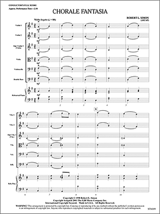 Chorale Fantasia (s/o score) Full Orchestra