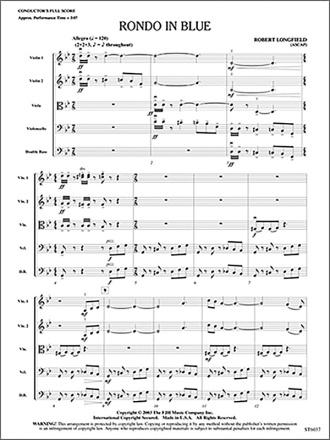 Rondo in Blue (s/o score) Full Orchestra
