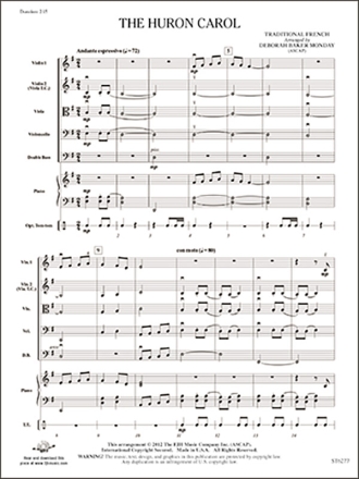 The Huron Carol (s/o score) Full Orchestra