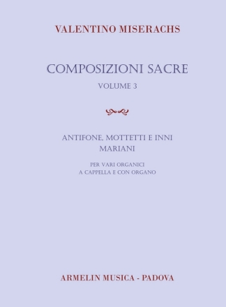 Composizioni sacre, volume 3 Coro e Organo, Coro a Cappella Partitura