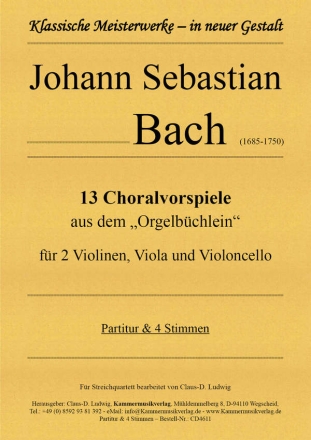 13 Choralvorspiele fr Streichquartett