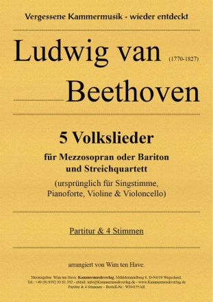 5 Volkslieder fr Mezzosopran oder Bariton und Streichquartett