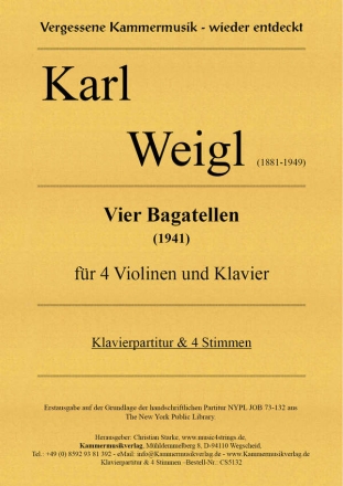 Vier Bagatellen fr 4 Violinen und Klavier