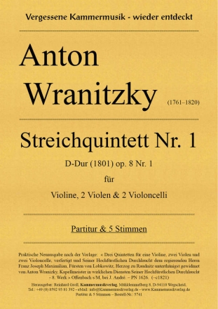 Streichquintett Nr. 1, B-Dur, op. 8 Nr. 1 (1801)
