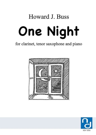 One Night for clarinet,tenor saxophone and piano score and parts